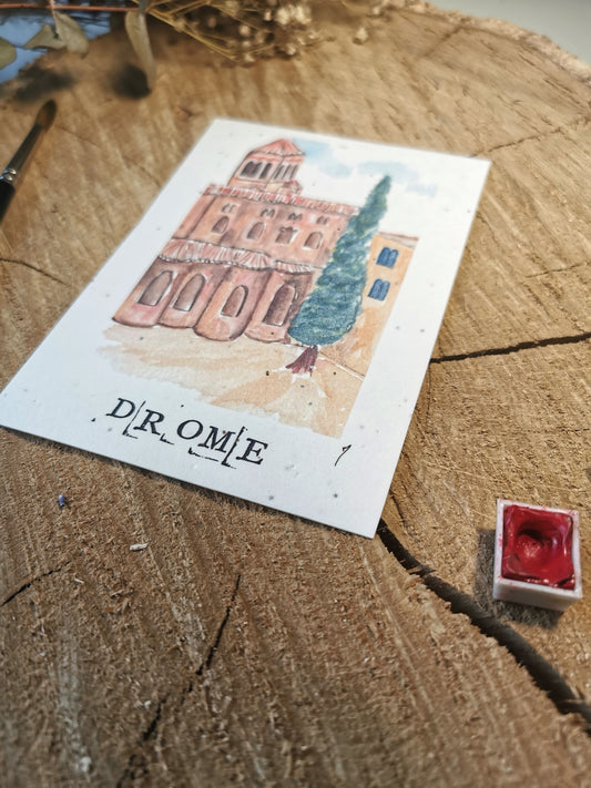 Carte ensemencée avec coordonnées GPS - Cathédrale St-Apollinaire - Drôme