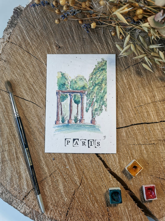 Carte ensemencée avec coordonnées GPS - Parc Monceau - Paris