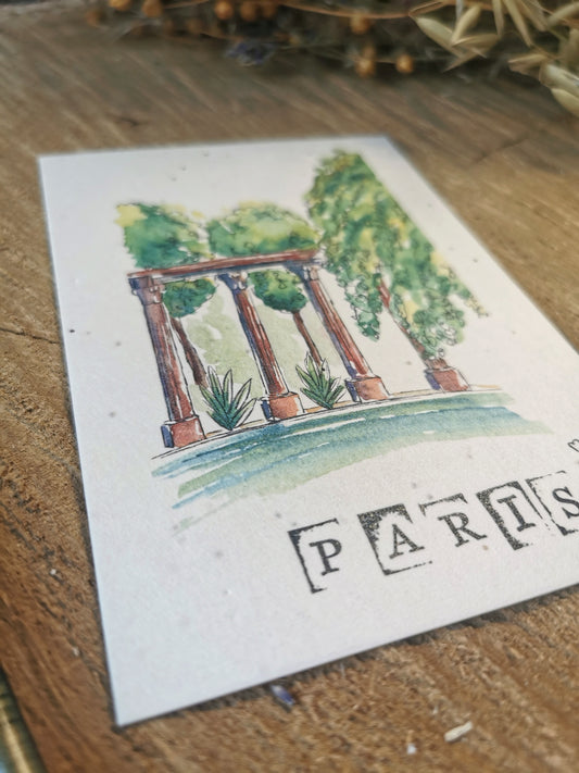 Carte ensemencée avec coordonnées GPS - Parc Monceau - Paris