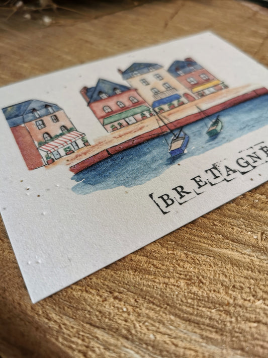 Carte postale avec coordonnées GPS - Port Saint-Goustan - Morbihan