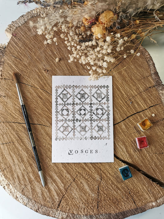 Carte ensemencée avec coordonnées GPS - Mosaïque Gallo-Romaine - Vosges