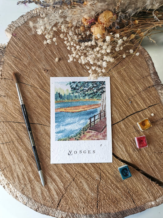 Carte ensemencée avec coordonnées GPS - Lac de Lispach - Vosges