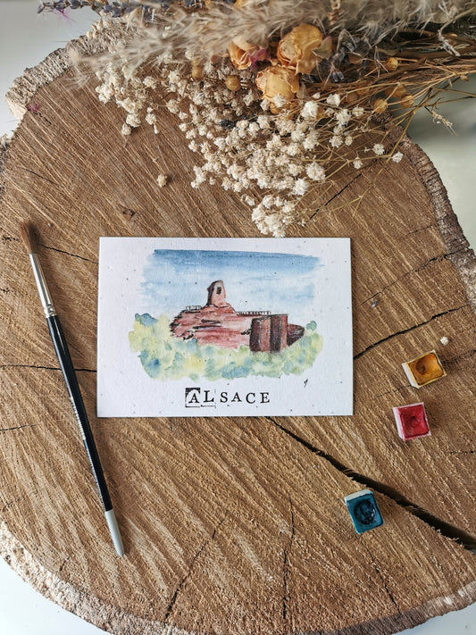 Carte ensemencée avec coordonnées GPS - Château Fort de Fleckenstein - Bas-Rhin