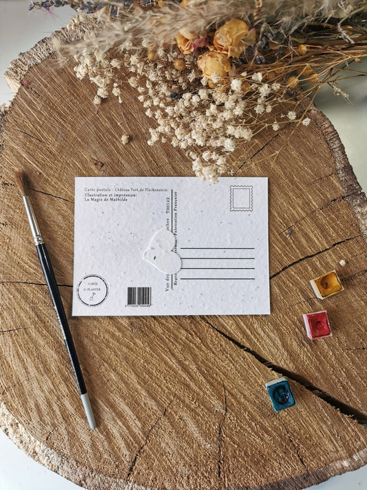 Carte ensemencée avec coordonnées GPS - Château Fort de Fleckenstein - Bas-Rhin