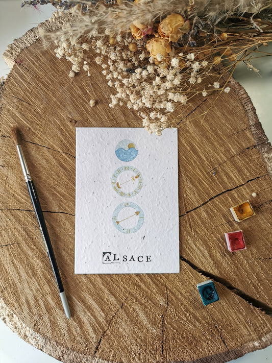 Carte ensemencée avec coordonnées GPS - Horloge à Jacquemart - Bas-Rhin