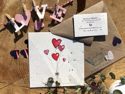 Illustration ensemencée - Bouquet de Cœur