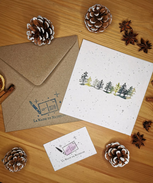 Forêt de sapin - Carte ensemencée