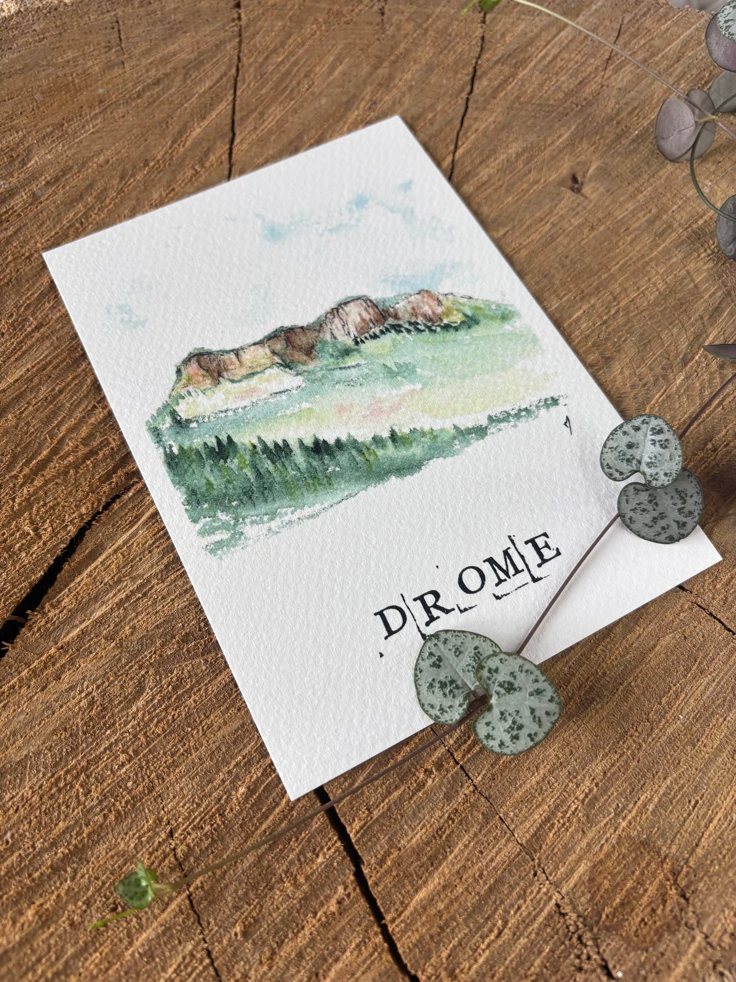 3 becs - Carte aquarelle - 10,5x14,8cm
