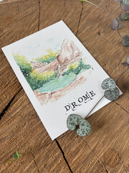 Cascade Aiguebelle - Carte aquarelle - 10,5x14,8cm