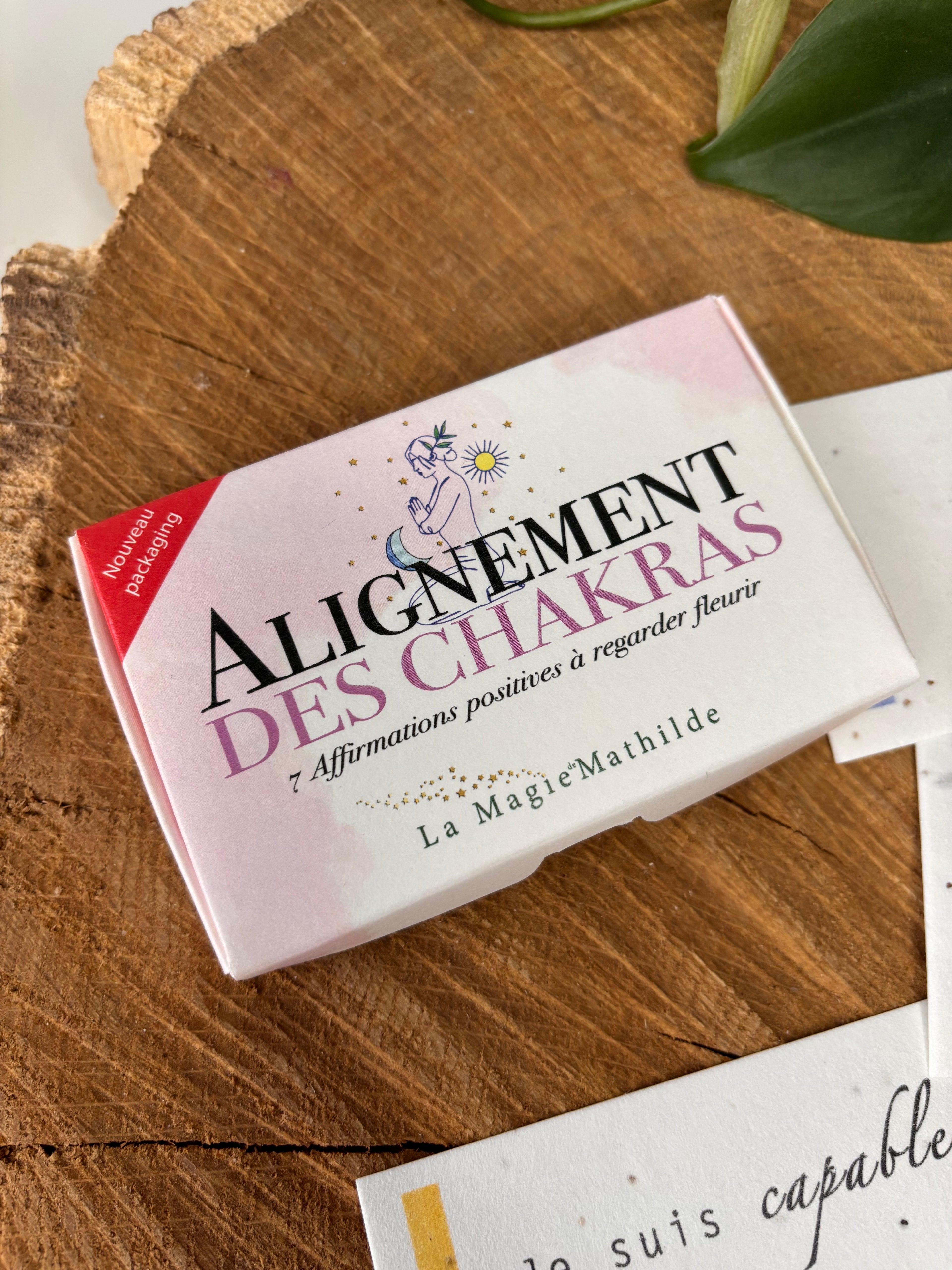 Coffret Alignement des Chakras - 7 affirmations positives à regarder fleurir - 5,5x8,5cm