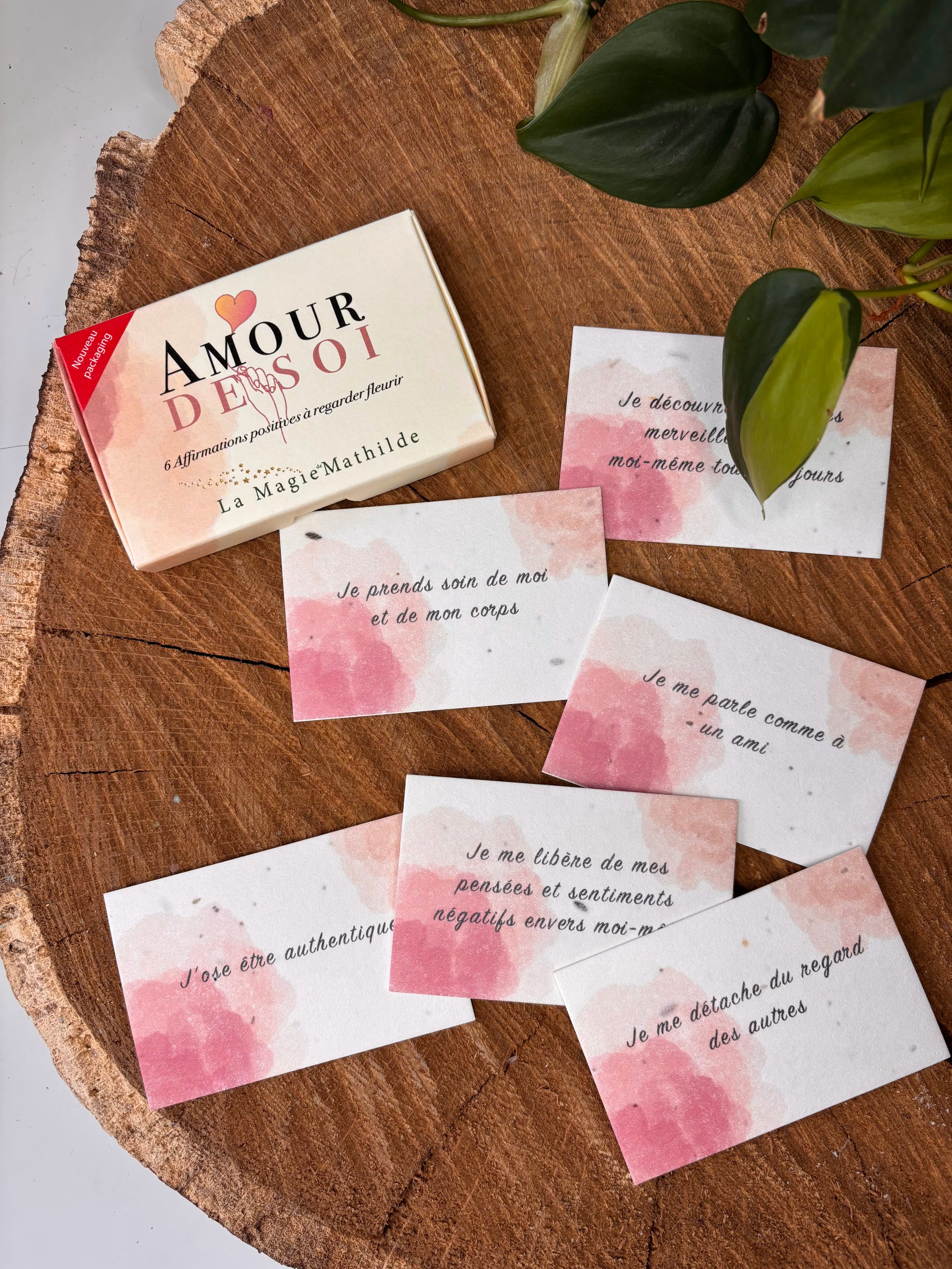 Amour de Soi - Affirmations positives à regarder fleurir - 5,5 x 8,5cm