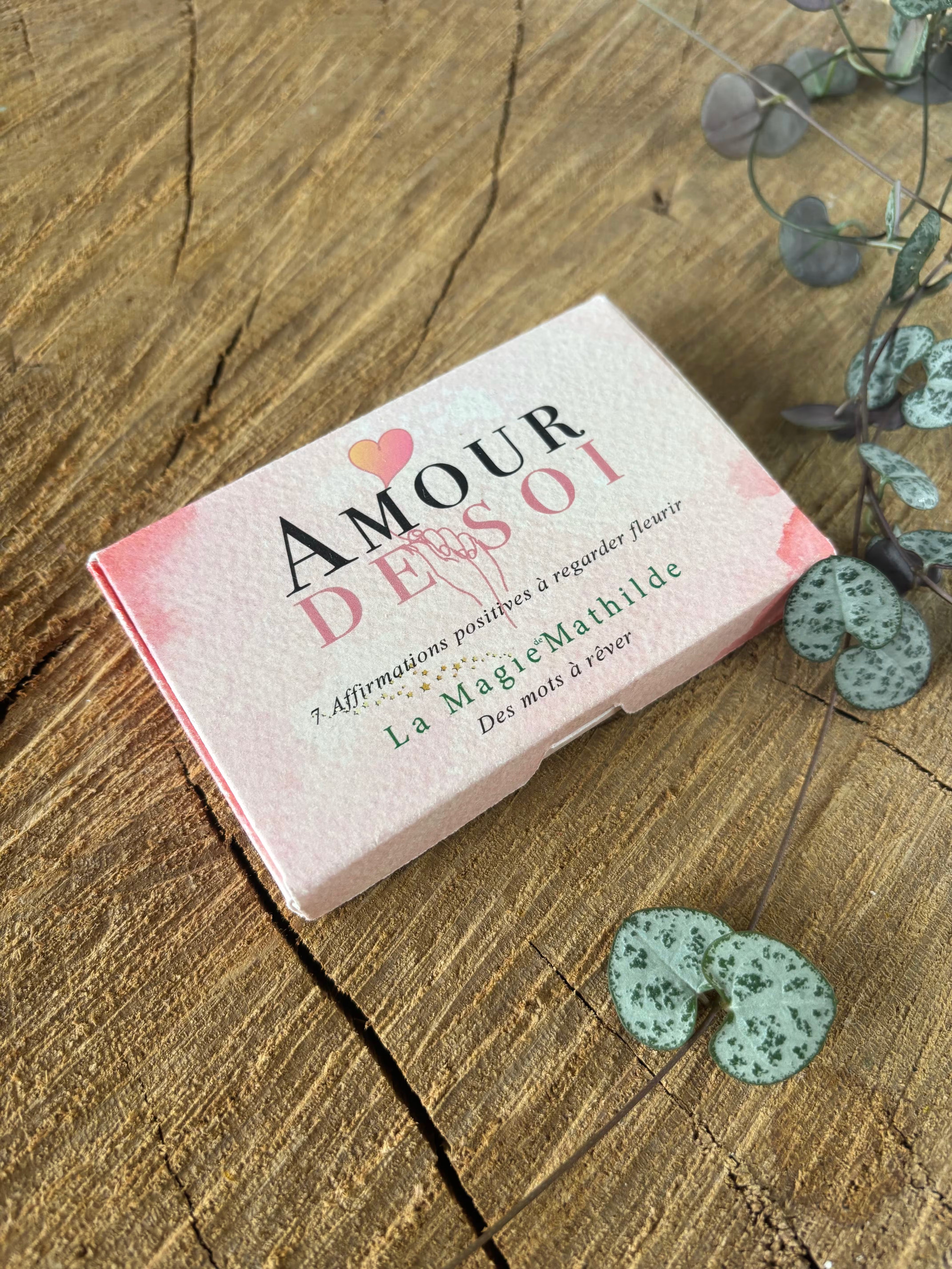 Coffret Amour de Soi - 6 affirmations positives à regarder fleurir - 5,5x8,5cm