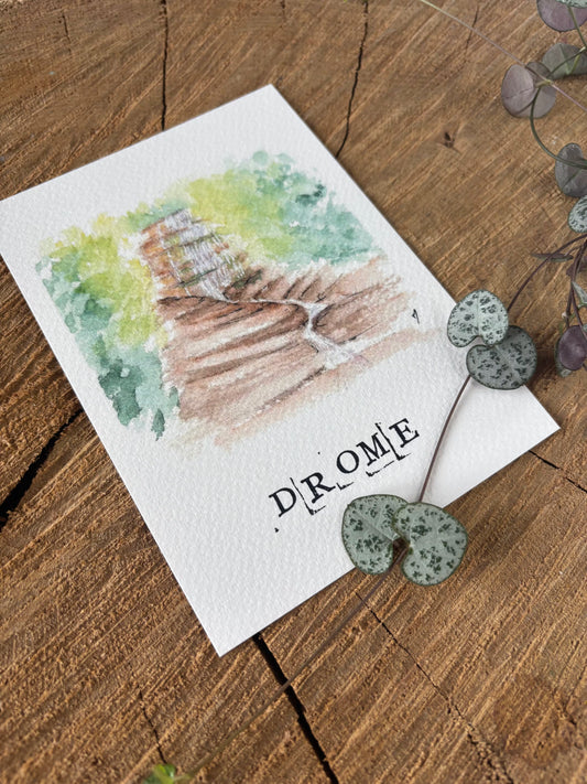 Cascade d'Archiane - Carte aquarelle - 10,5x14,8cm