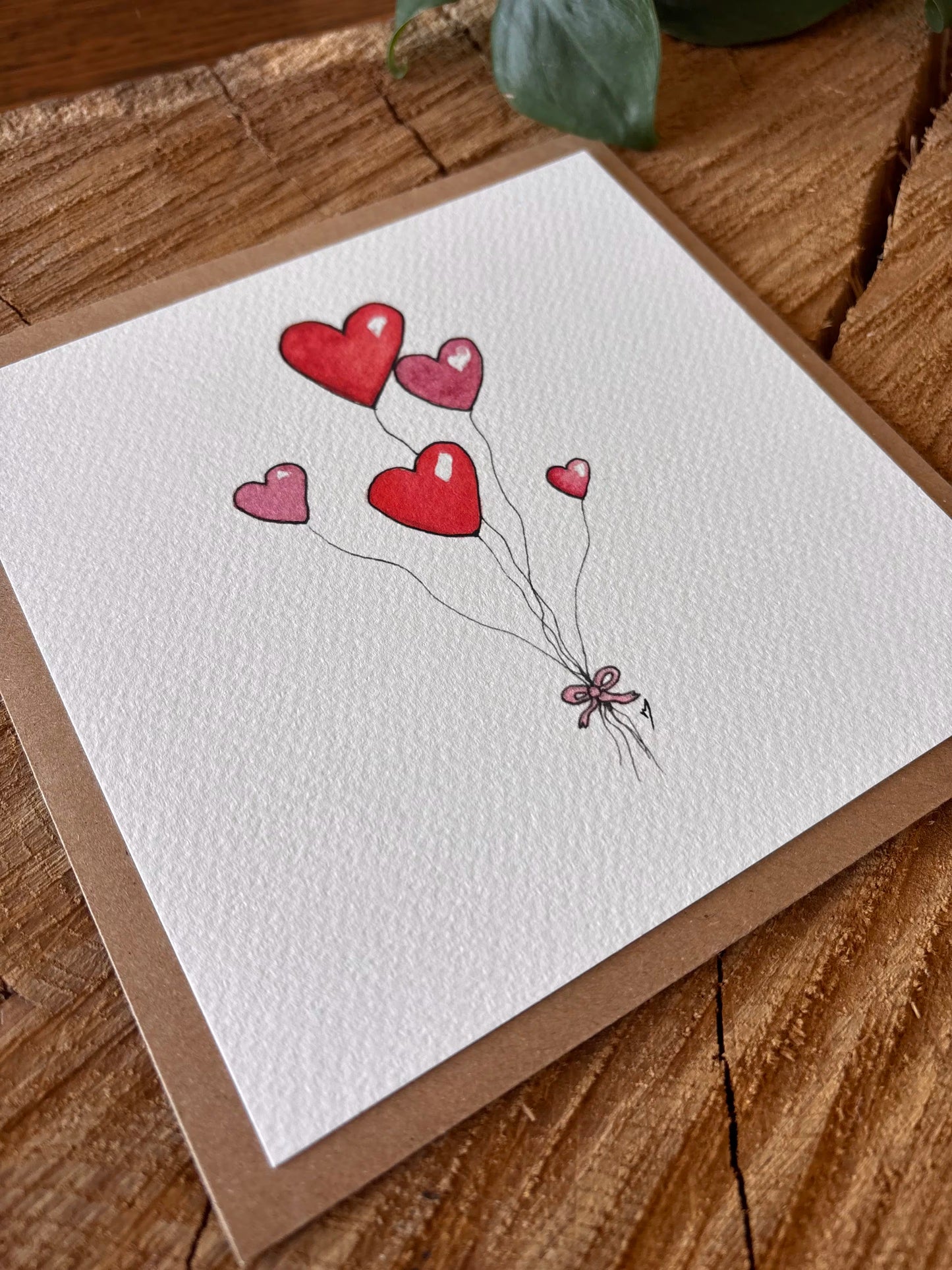 Bouquet d'Amour - Carte aquarelle - 14x14cm