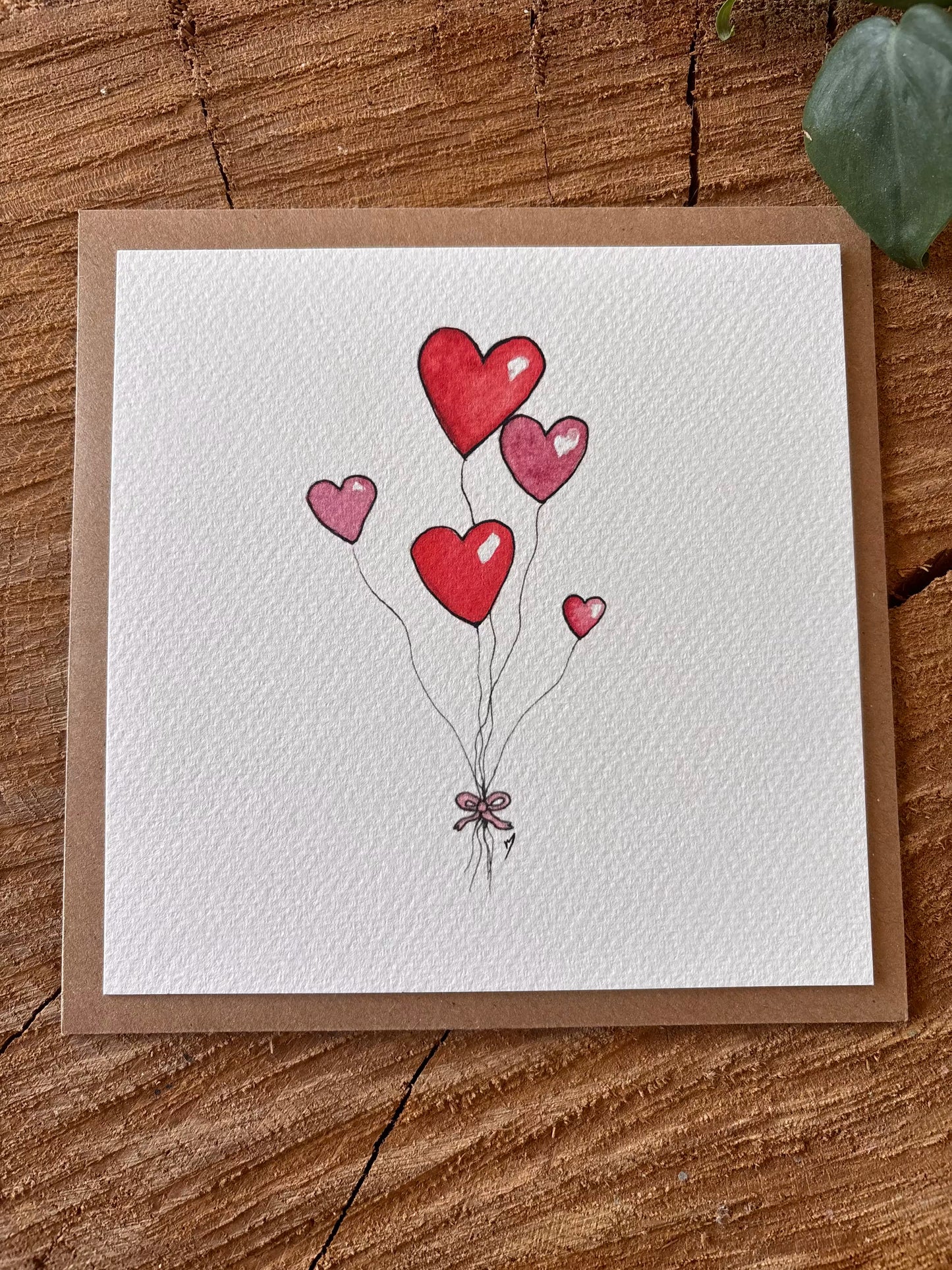 Bouquet d'Amour - Carte aquarelle - 14x14cm