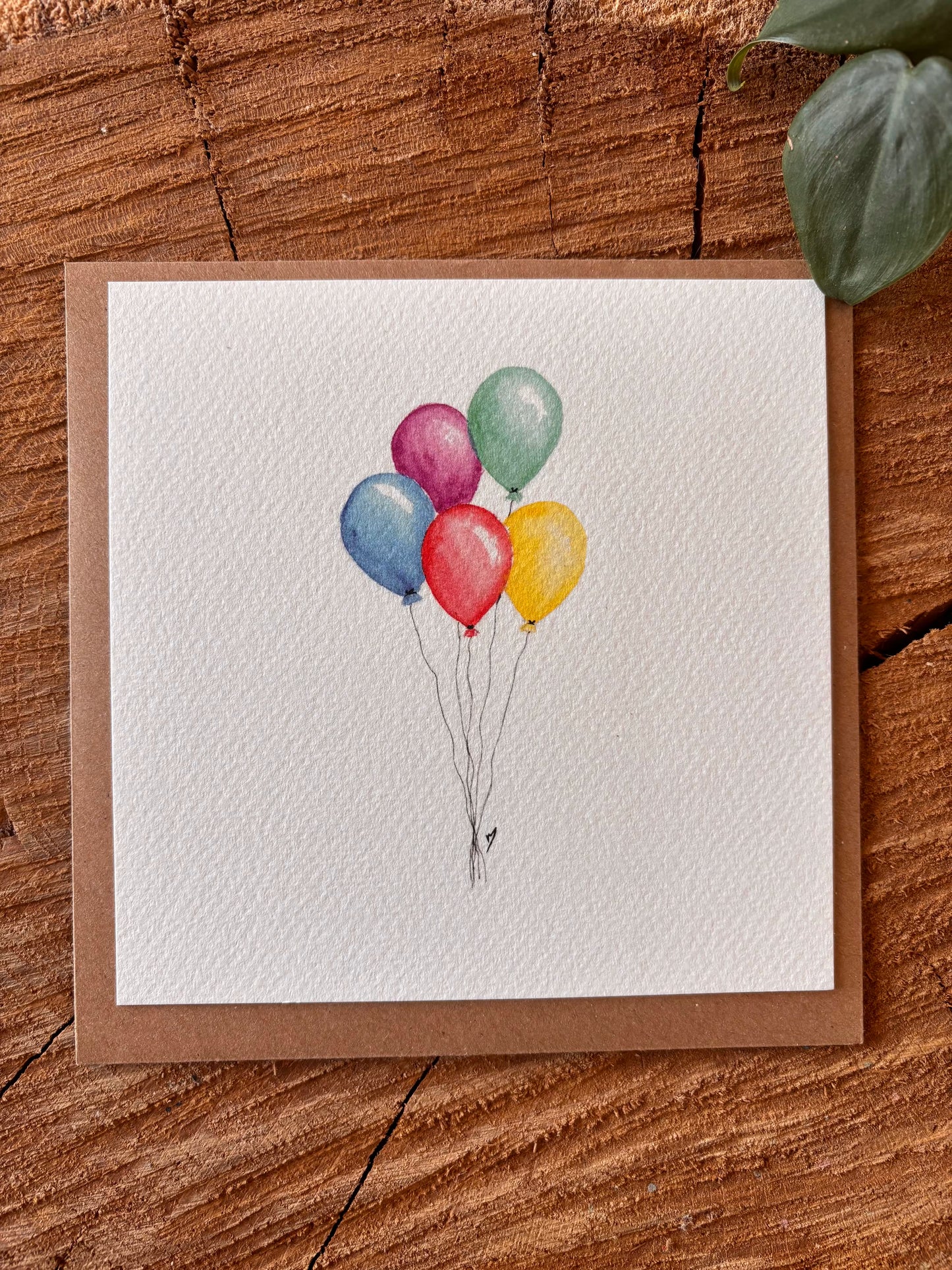Ballons - Carte aquarelle - 14x14cm