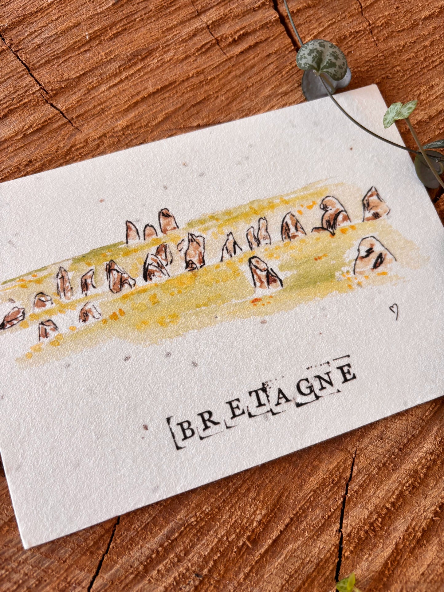 Menhirs Carnac - Morbihan - Carte aquarelle - 10,5x14,8cm
