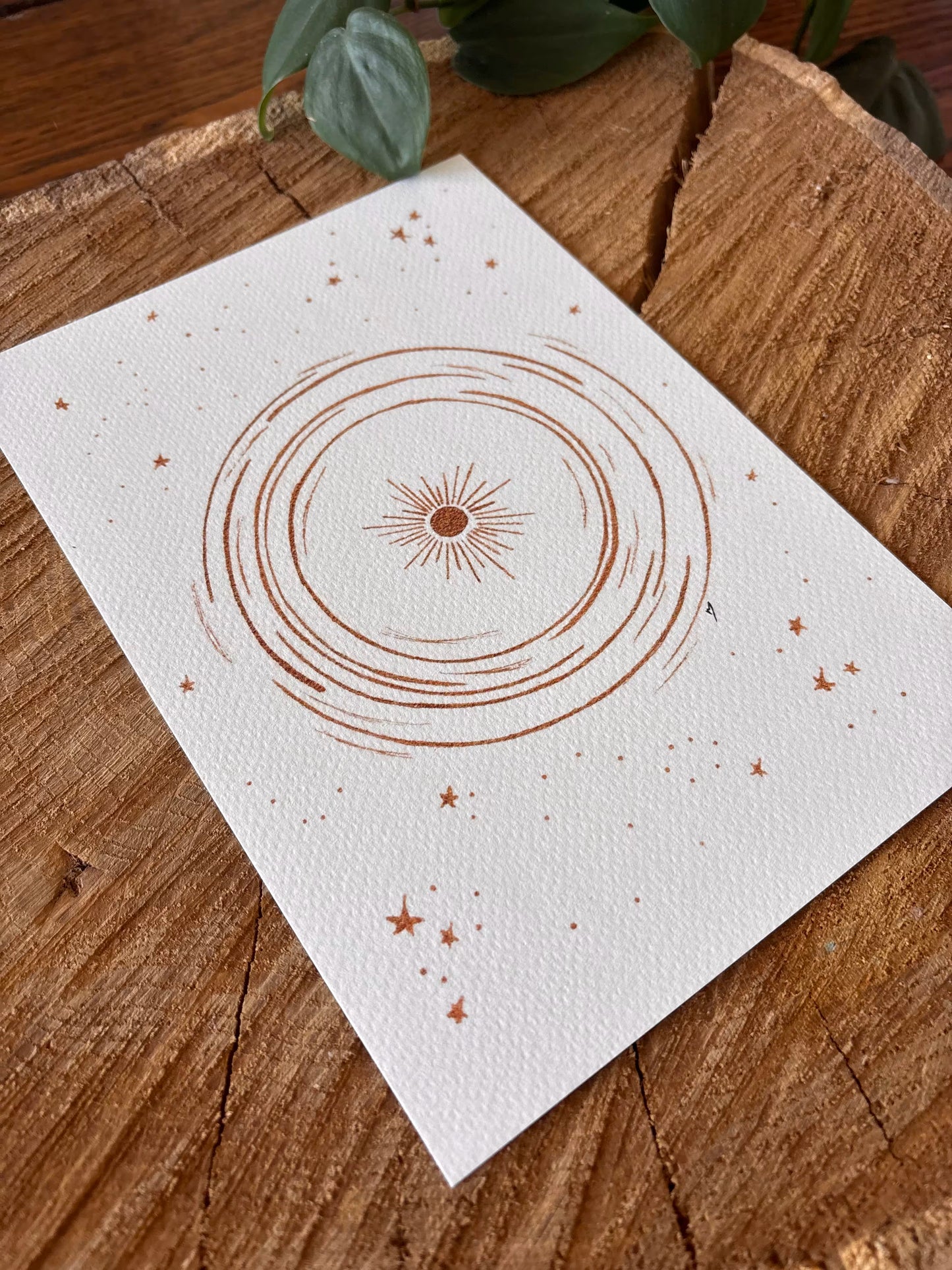 Le changement - Carte aquarelle - Illustration vibratoire - 21x14,8cm