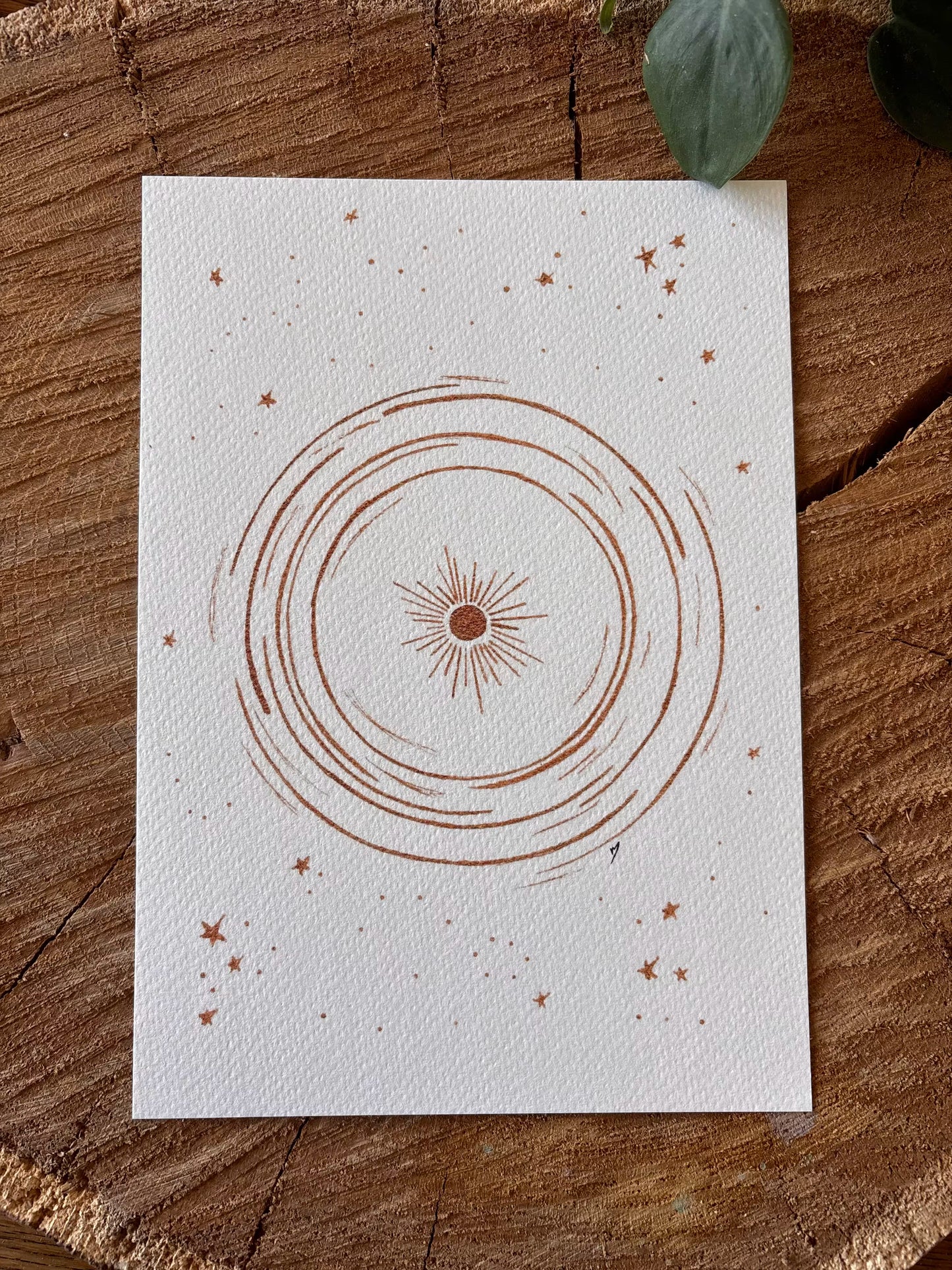 Le changement - Carte aquarelle - Illustration vibratoire - 21x14,8cm