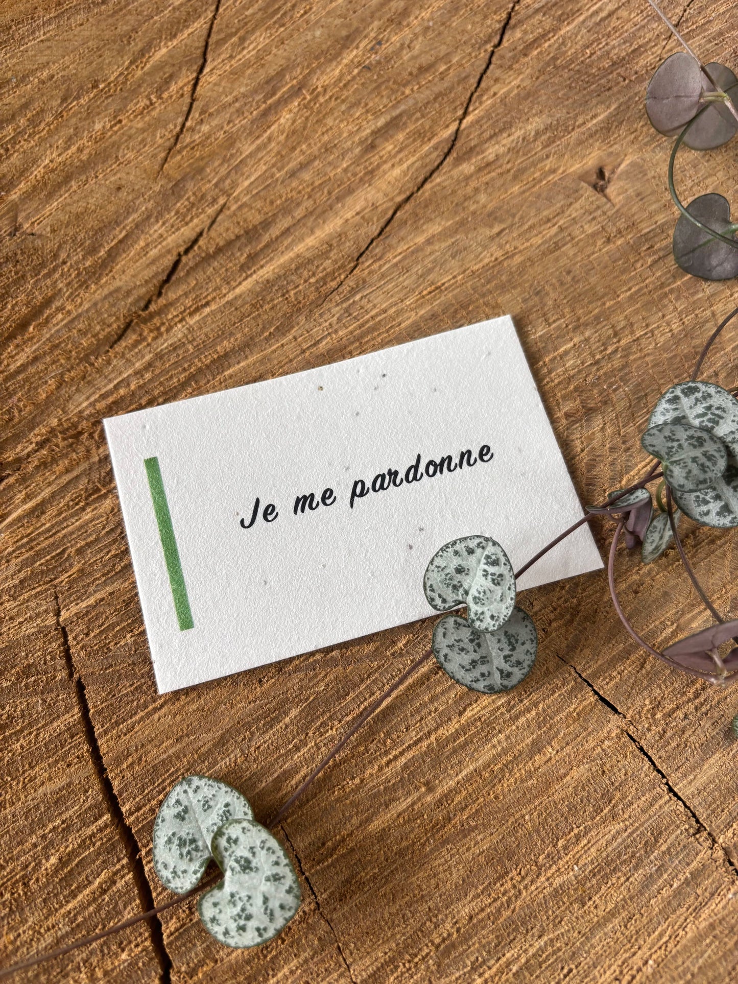 Je me pardonne - 5,5x8,5cm - Chakra Coeur - Carte ensemencée