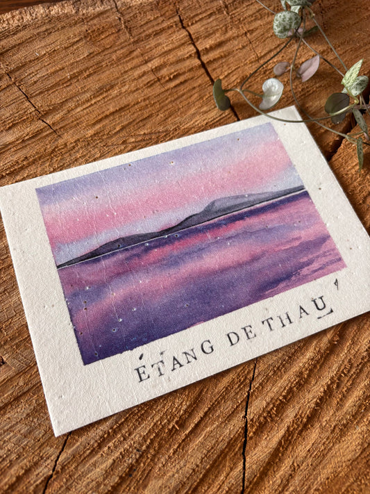 Etang de Thau - Hérault - Carte aquarelle - 10,5x14,8cm
