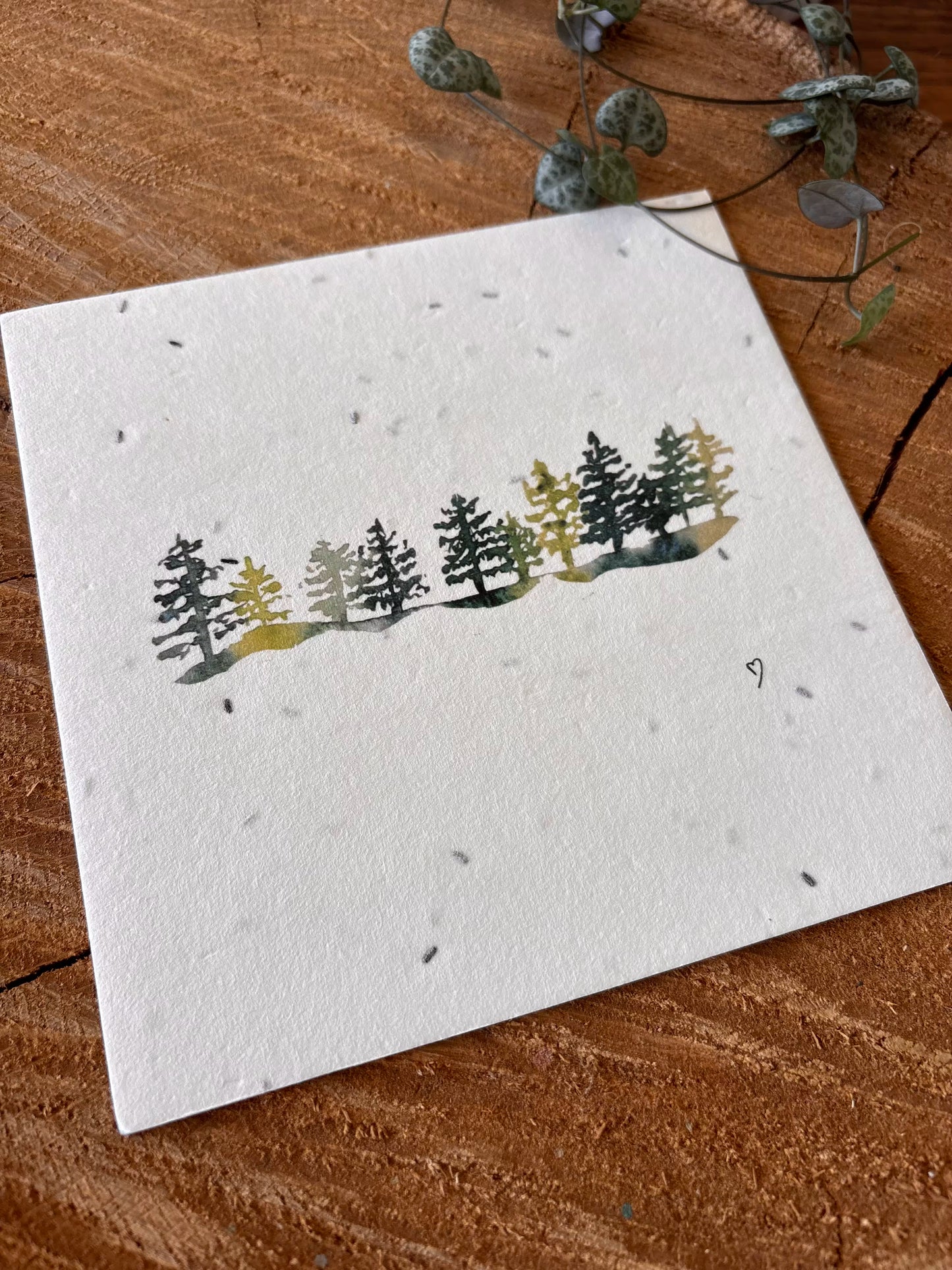 Forêt de sapin - Carte aquarelle - 14x14cm