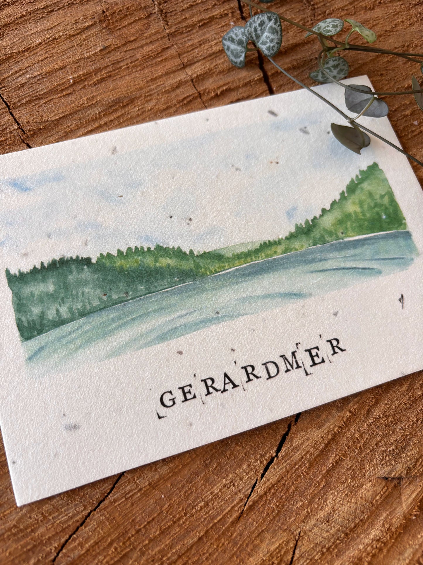 Lac de Gérardmer - Vosges - Carte aquarelle - 10,5x14,8cm