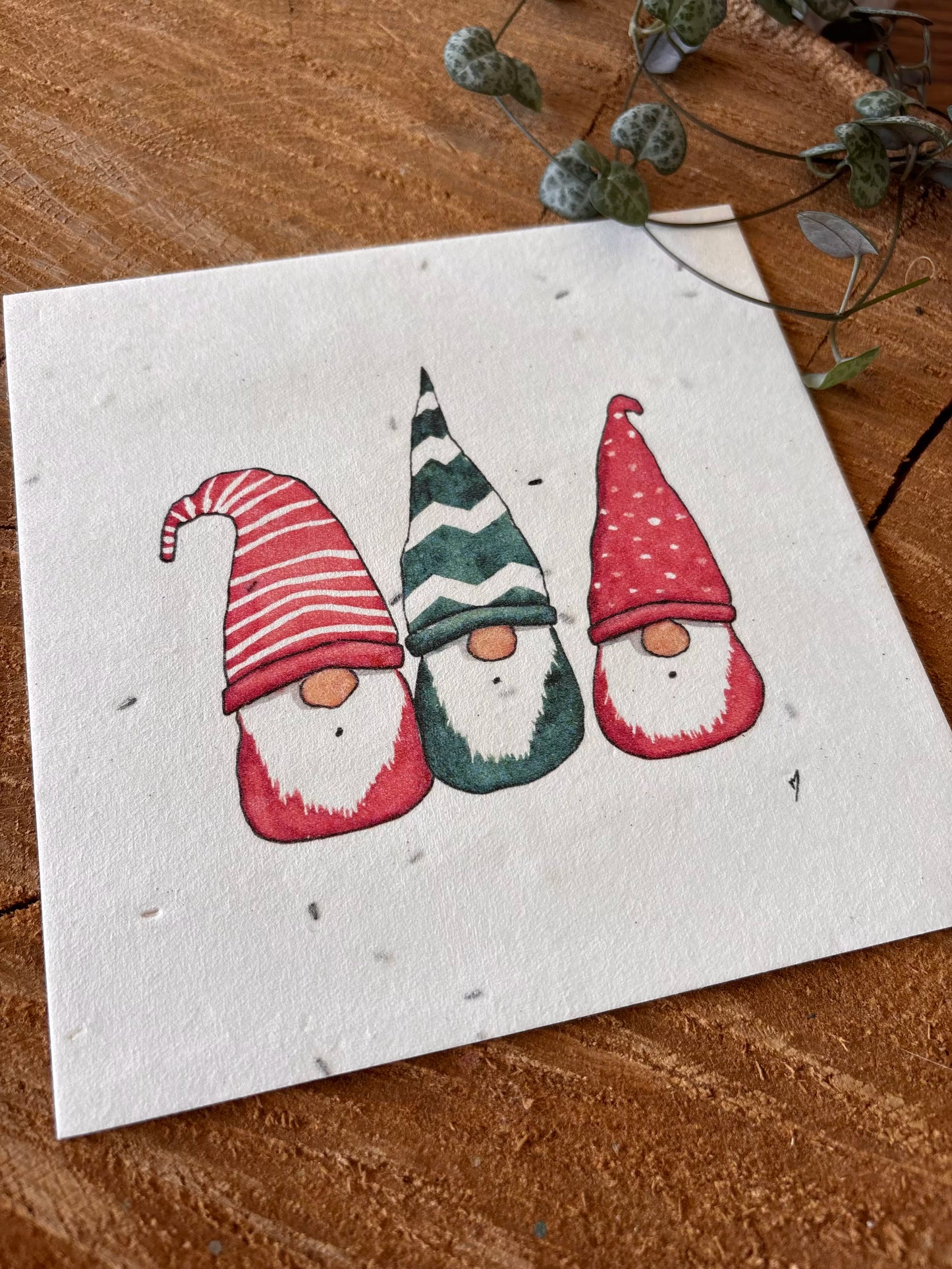 Lutins de Noël - Carte aquarelle - 14x14cm
