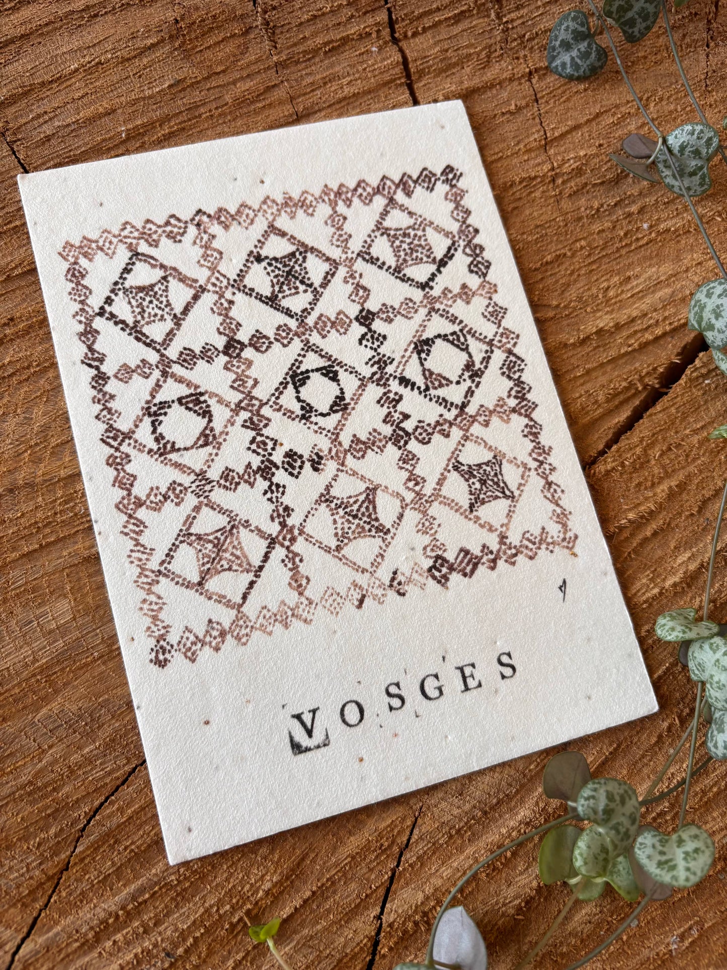 Mosaïque Gallo-Romaine - Vosges - Carte aquarelle - 10,5x14,8cm