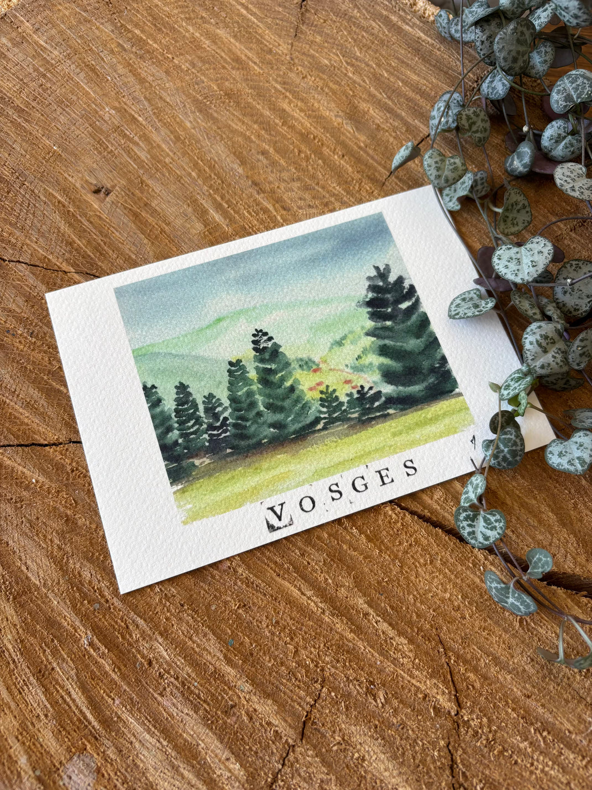 Le Haut du tôt - Vosges - Carte aquarelle - 10,5x14,8cm
