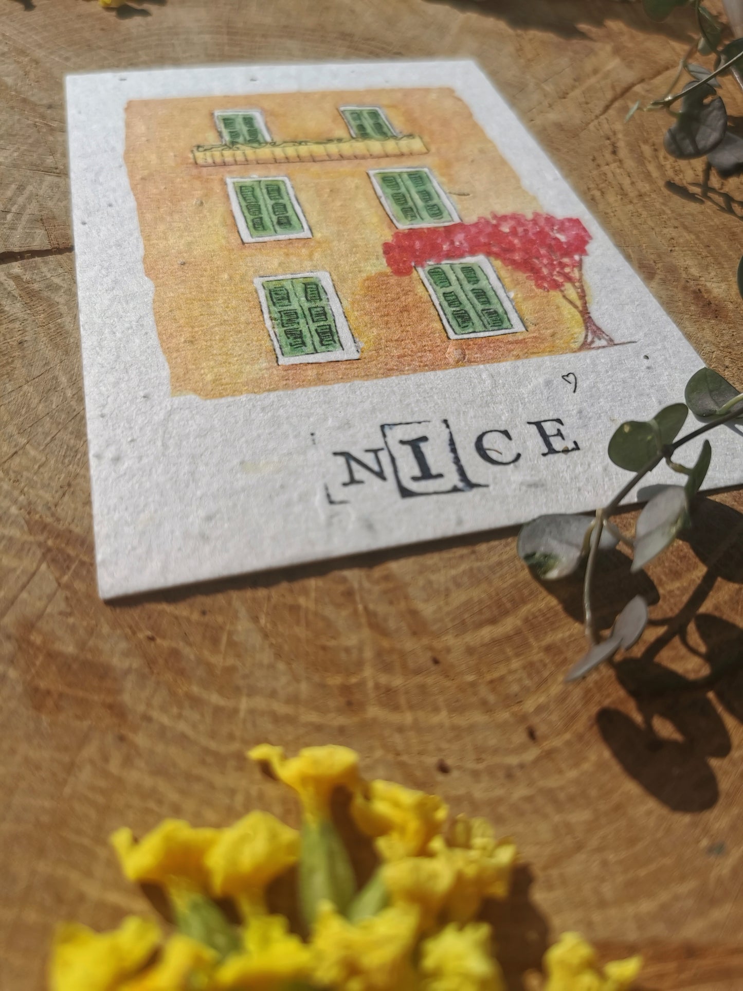 Façade Niçoise - Alpes-Maritimes - Carte postale ensemencée