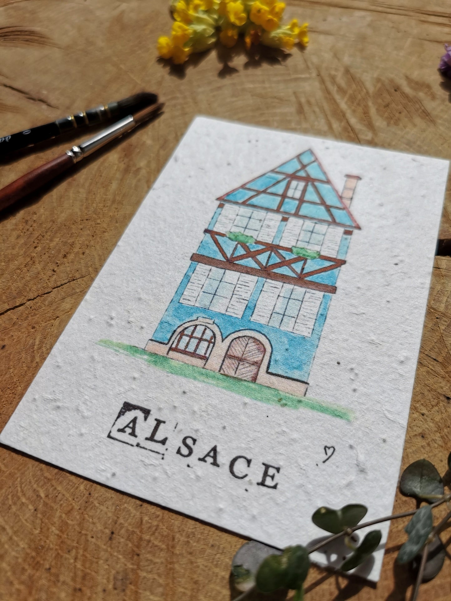 Maison à colombages - Alsace - Carte postale ensemencée