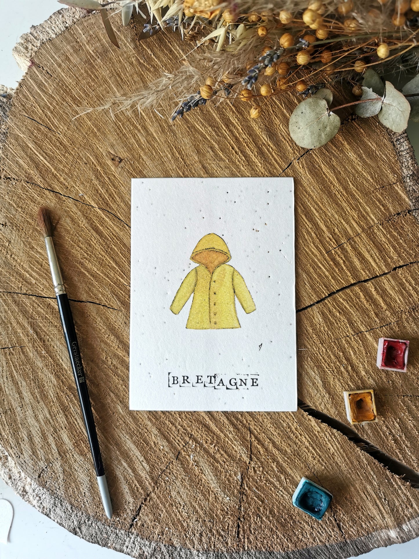 Ciré Jaune - Bretagne - Carte aquarelle -  10,5x14,8cm
