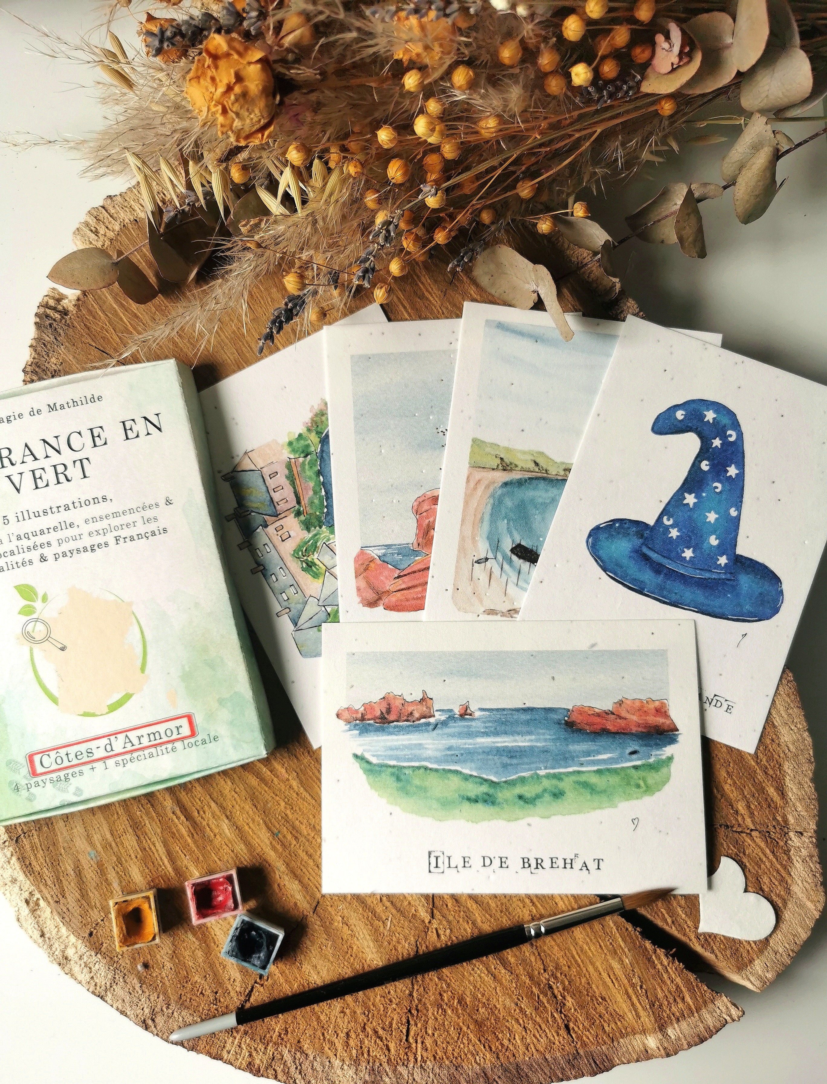 Coffret de 5 aquarelles - La Bretagne en Vert - Côtes-d'Armor