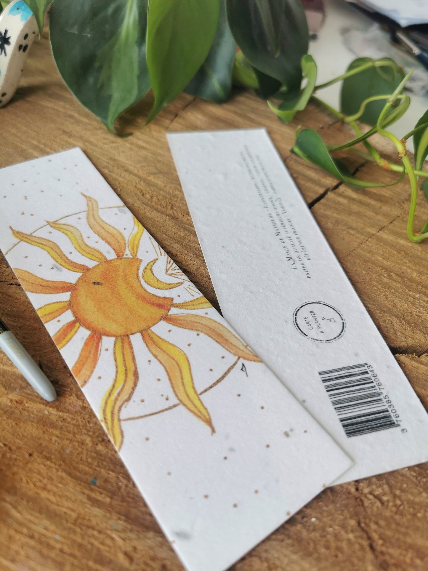 Soleil lunaire - marque-page - 5x17cm