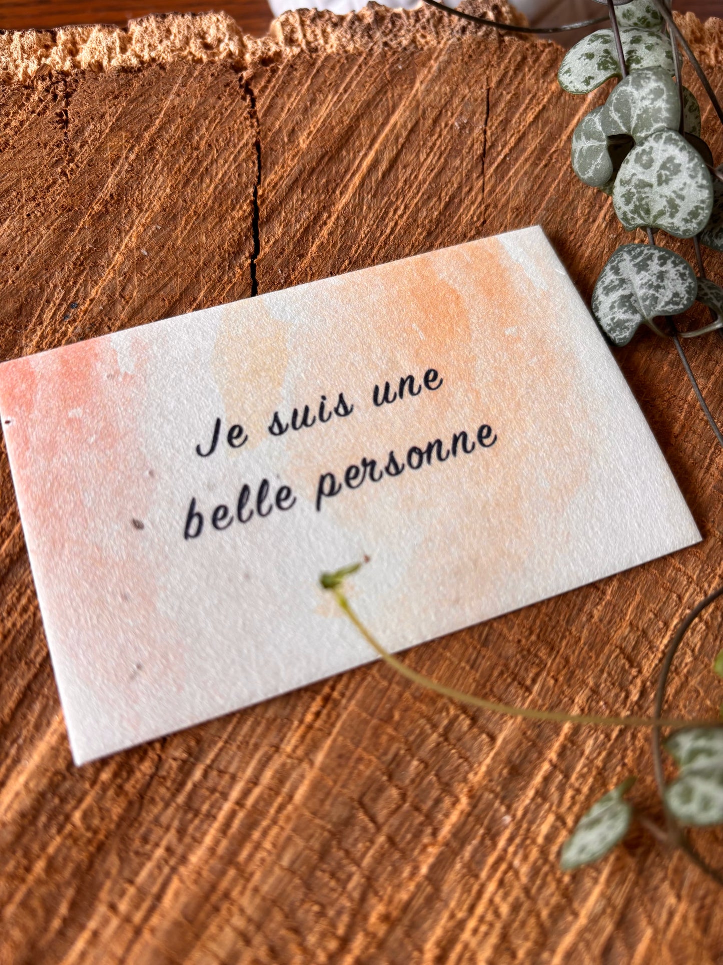 Je suis une belle personne - 5,5x8,5cm - Carte ensemencée