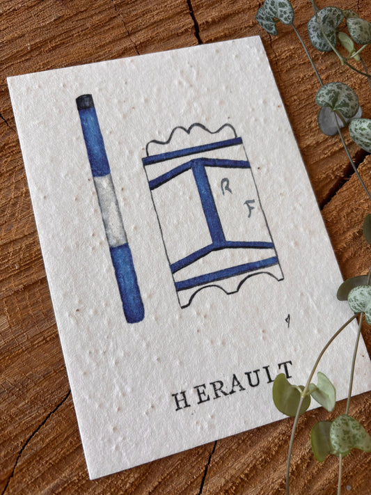 Joute Nautique - Hérault - Carte aquarelle - 10,5x14,8cm