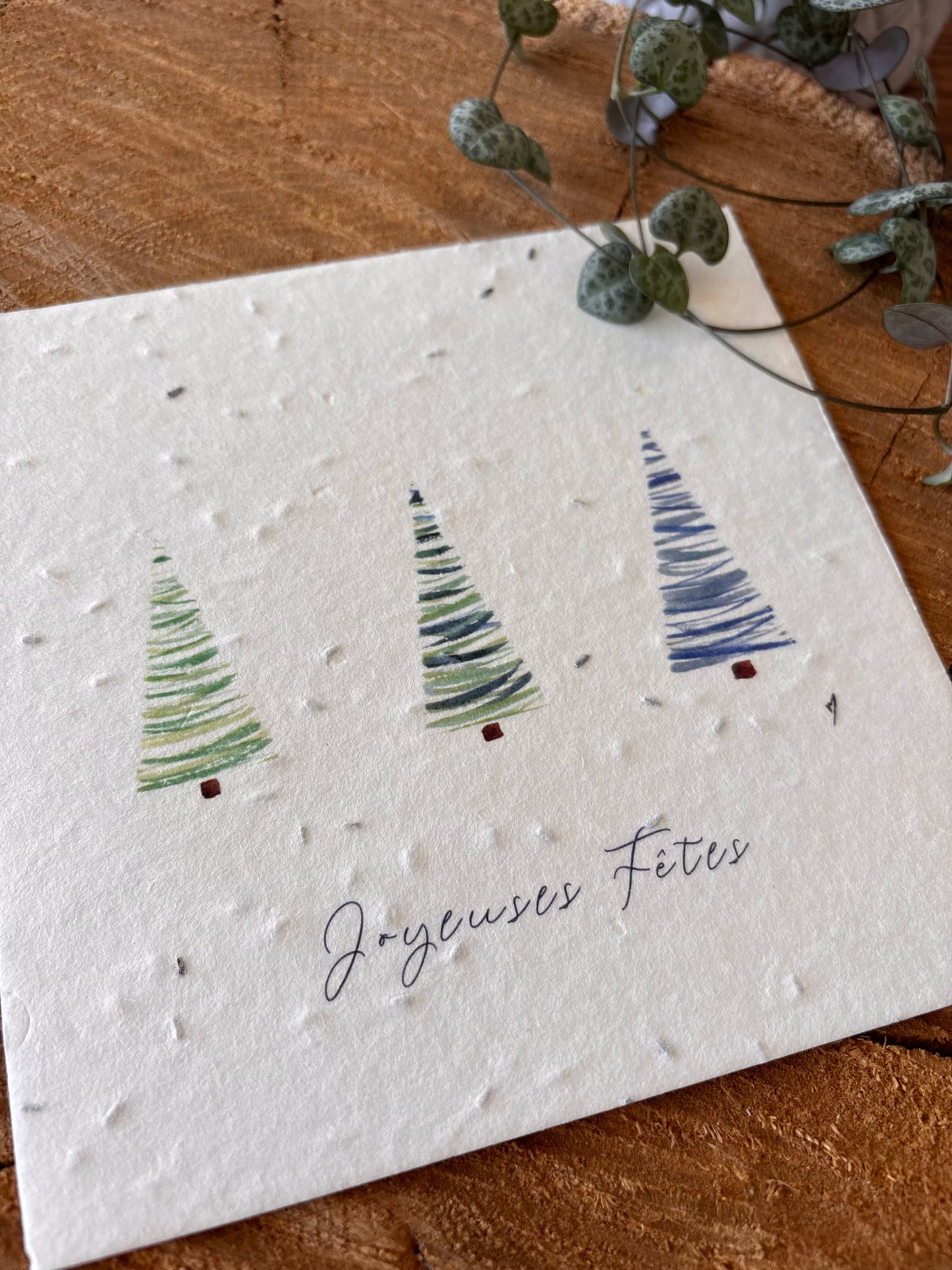 Joyeuses Fêtes - Carte aquarelle - 14x14cm