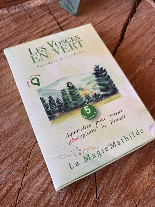 Coffret de 5 aquarelles - Les Vosges en Vert - 10,5 x 14,8cm