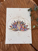Lotus - Carte aquarelle - Illustration vibratoire - 14,8x21cm