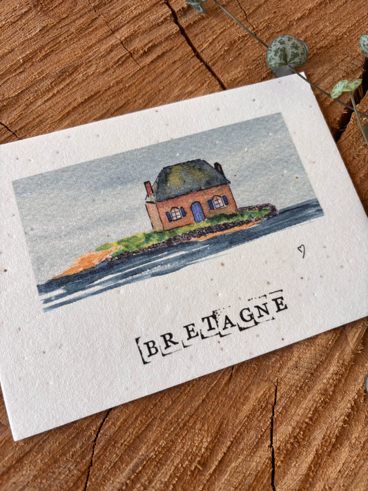 Maison de l'huître - Morbihan - Carte aquarelle - 10,5x14,8cm