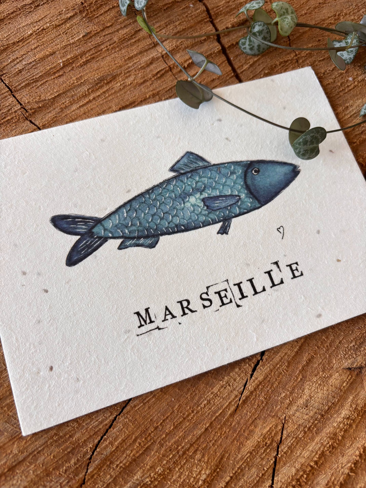 Marseille -Bouches-du-Rhône - Carte aquarelle - 10,5x14,8cm
