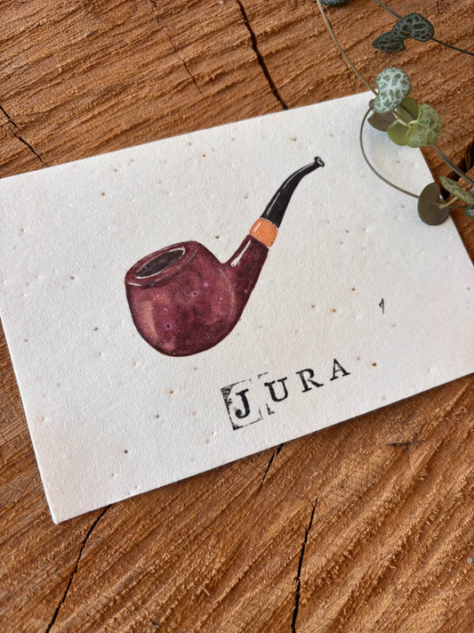 Pipe - Carte aquarelle - 10,5x14,8cm