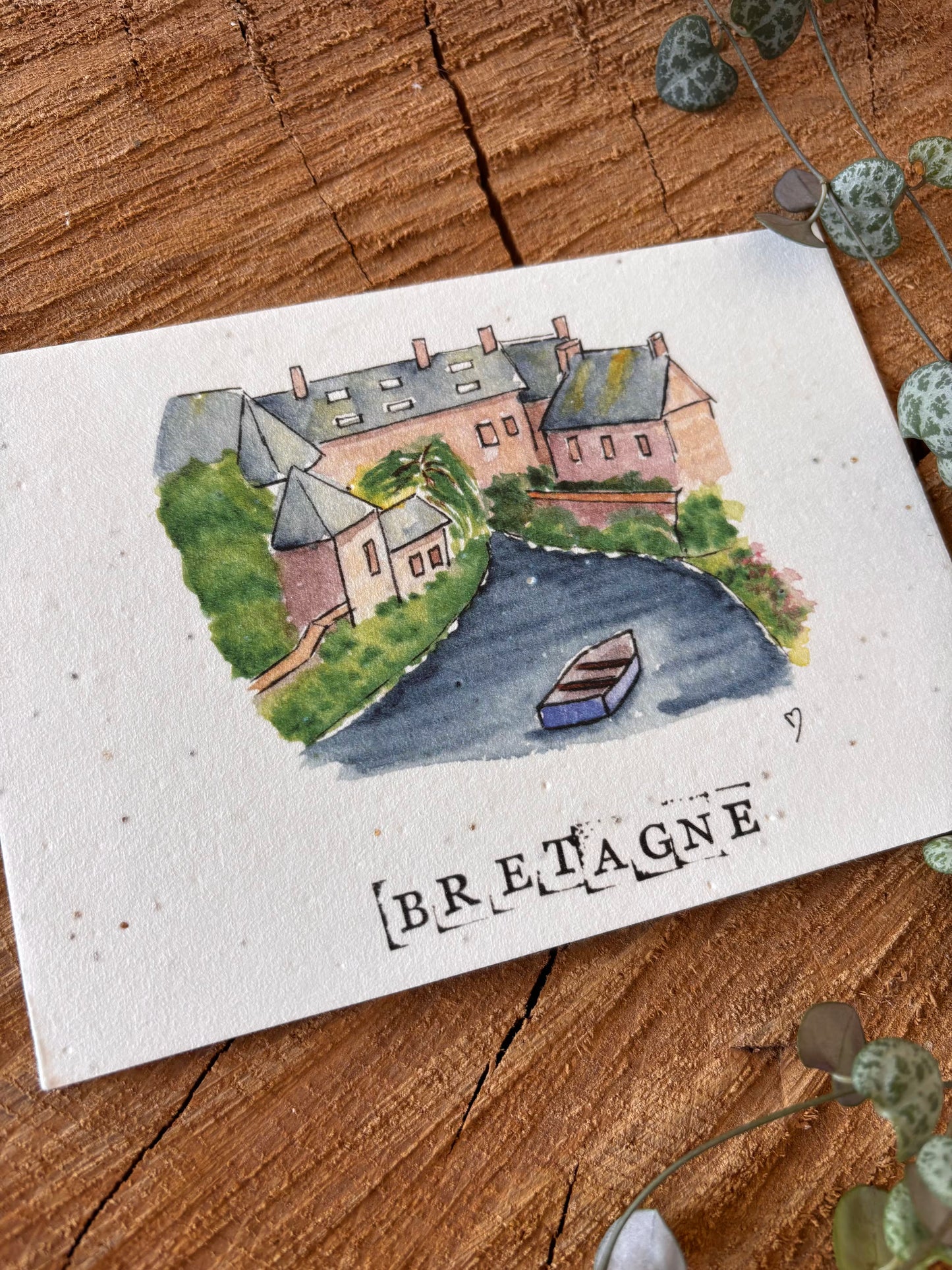 Pontrieux - Côtes d'Armor - Carte aquarelle - 10,5x14,8cm