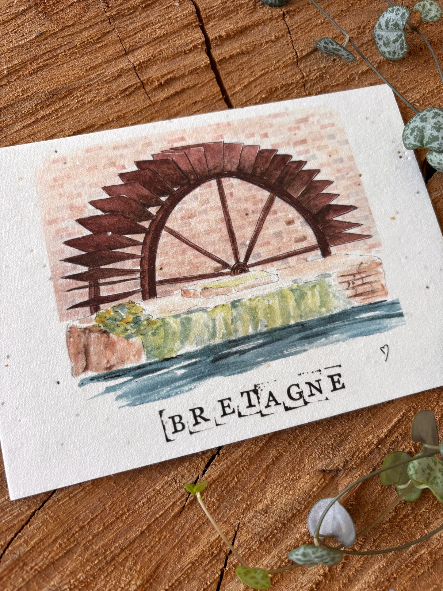 Pont-Aven - Finistère - Carte aquarelle - 10,5x14,8cm