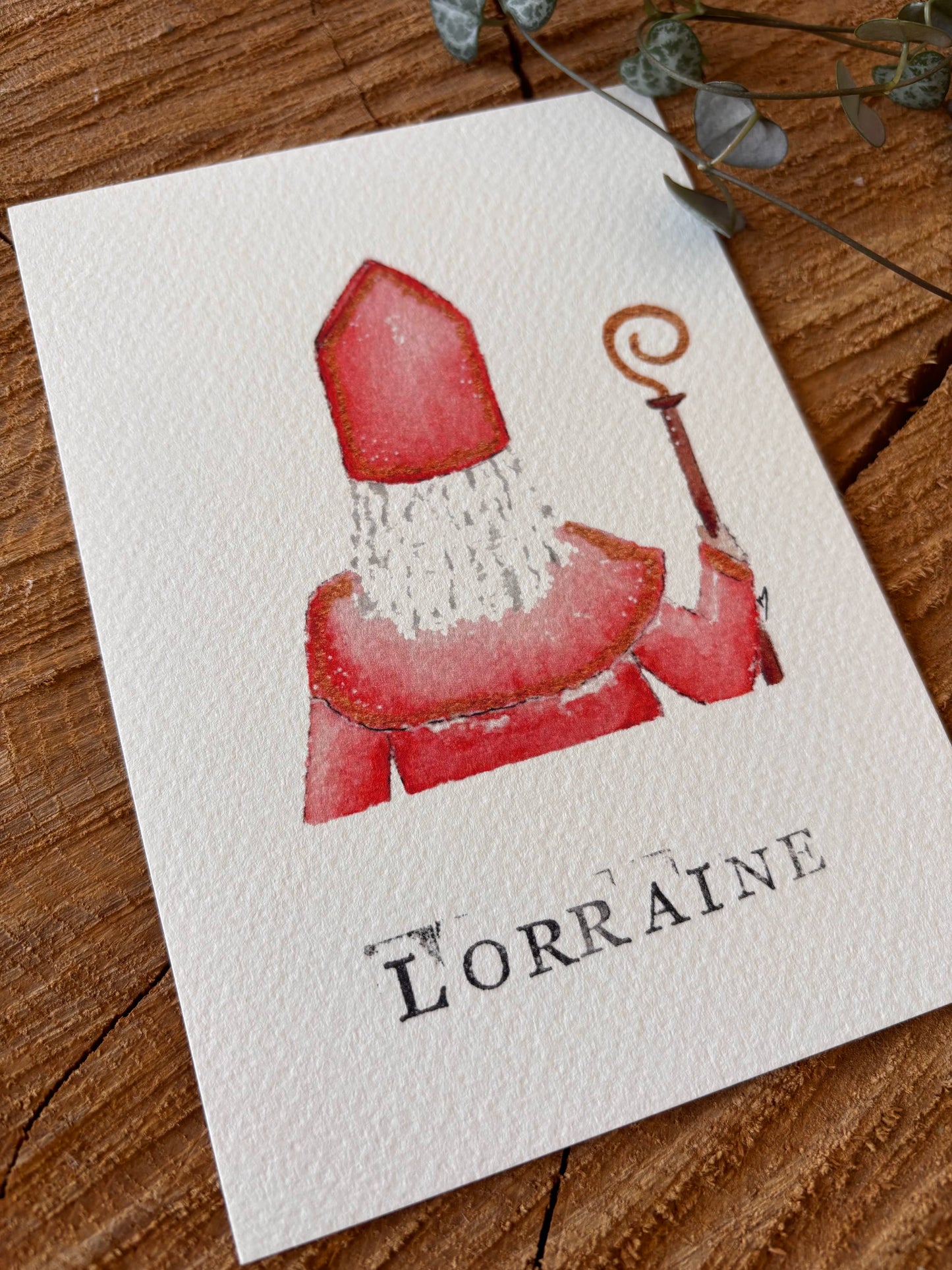 Saint-Nicolas - Carte aquarelle - 10,5x14,8cm