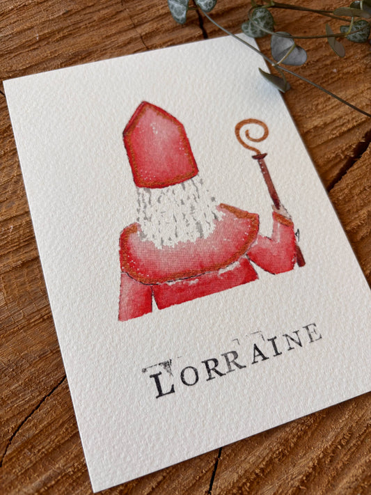 Saint-Nicolas - Carte aquarelle - 10,5x14,8cm