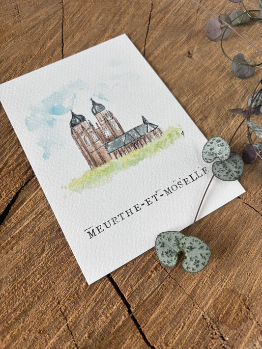 Saint-Nicolas-de-Port - Meurthe et Moselle - Carte aquarelle - 10,5x14,8cm