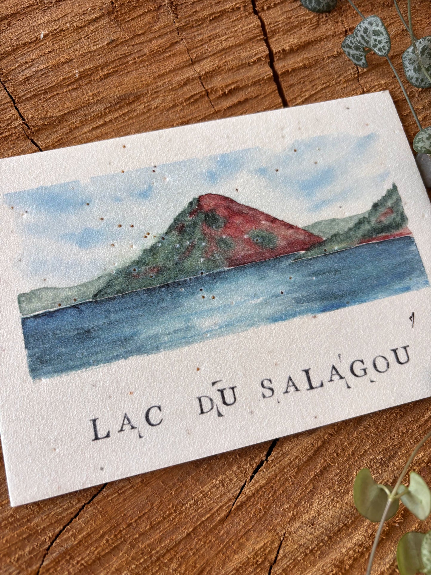 Lac du Salagou - Hérault - Carte aquarelle - 10,5x14,8cm