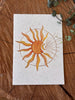 Soleil lunaire - Carte aquarelle - Illustration vibratoire - 14,8x21cm